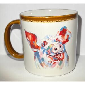 Painted pig mug